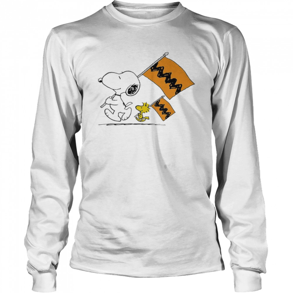 Peanuts Snoopy Charlie Brown Flags Premium T- Long Sleeved T-shirt