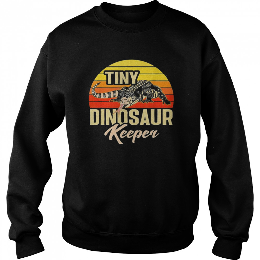 Tegu Lizard Reptile Tiny Dinosaur Keeper Retro Herpetologist T- Unisex Sweatshirt