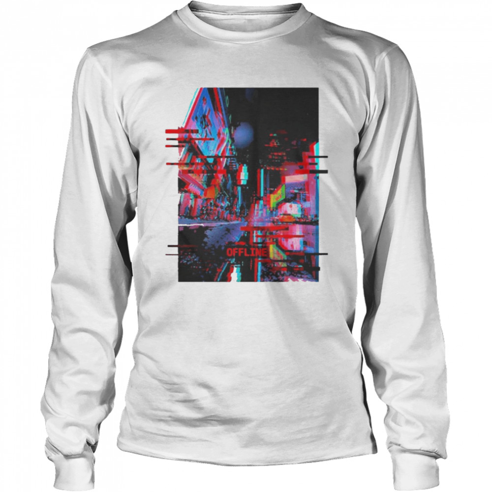 Vaporwave Glitch Aesthetic Style Japan Tokio Kyoto Vaporwave Long Sleeved T-shirt
