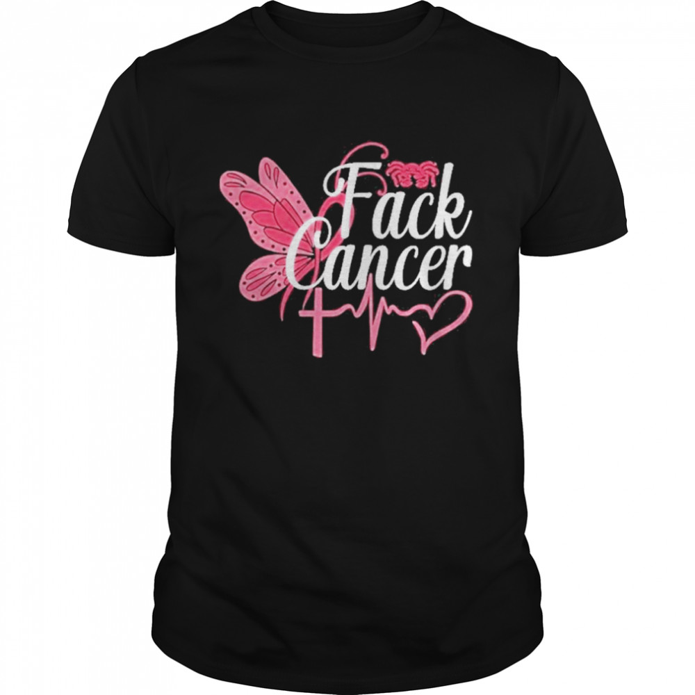 Fack Cancer Butterfly Breast Cancer Shirt