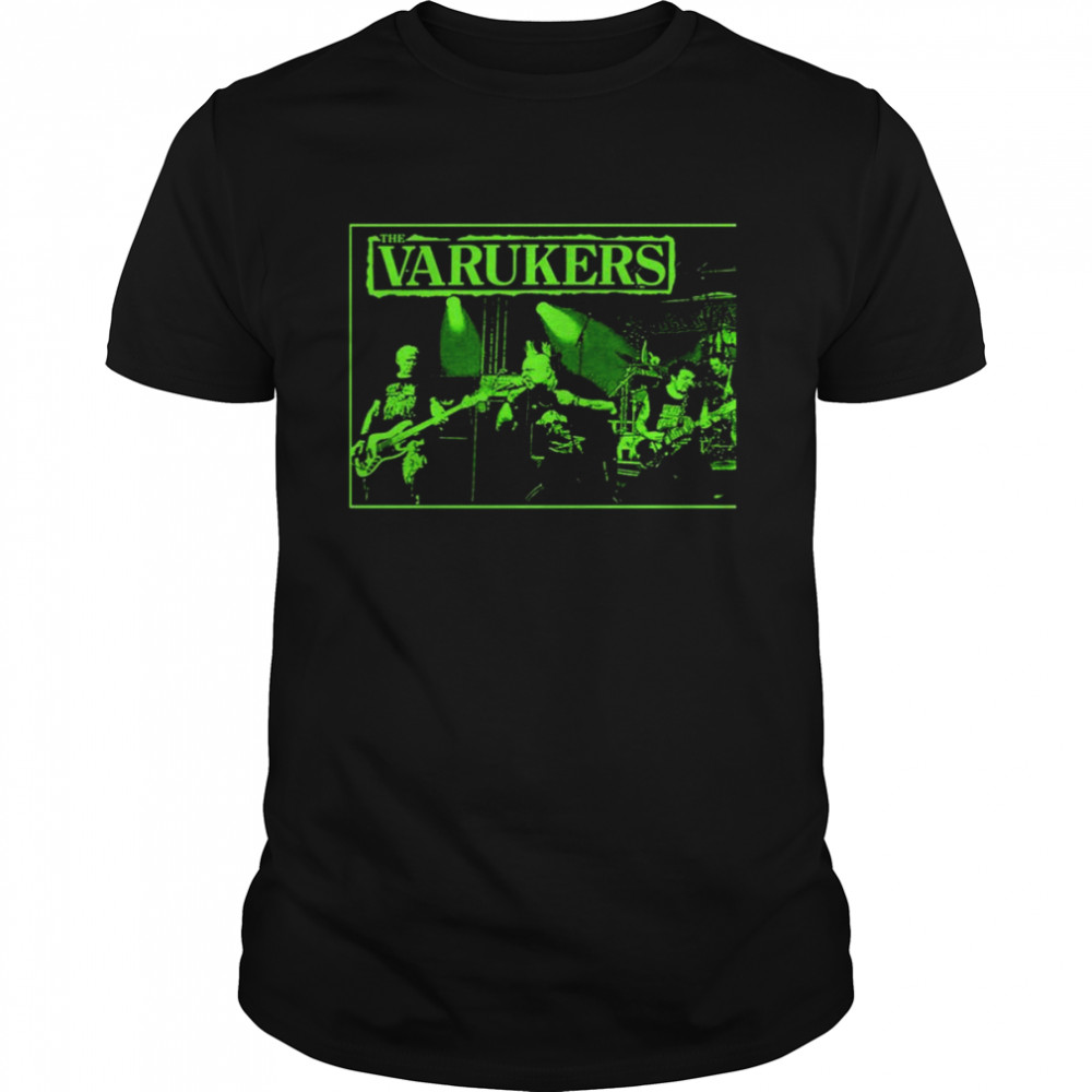Green Art Retro Band The Varukers shirt