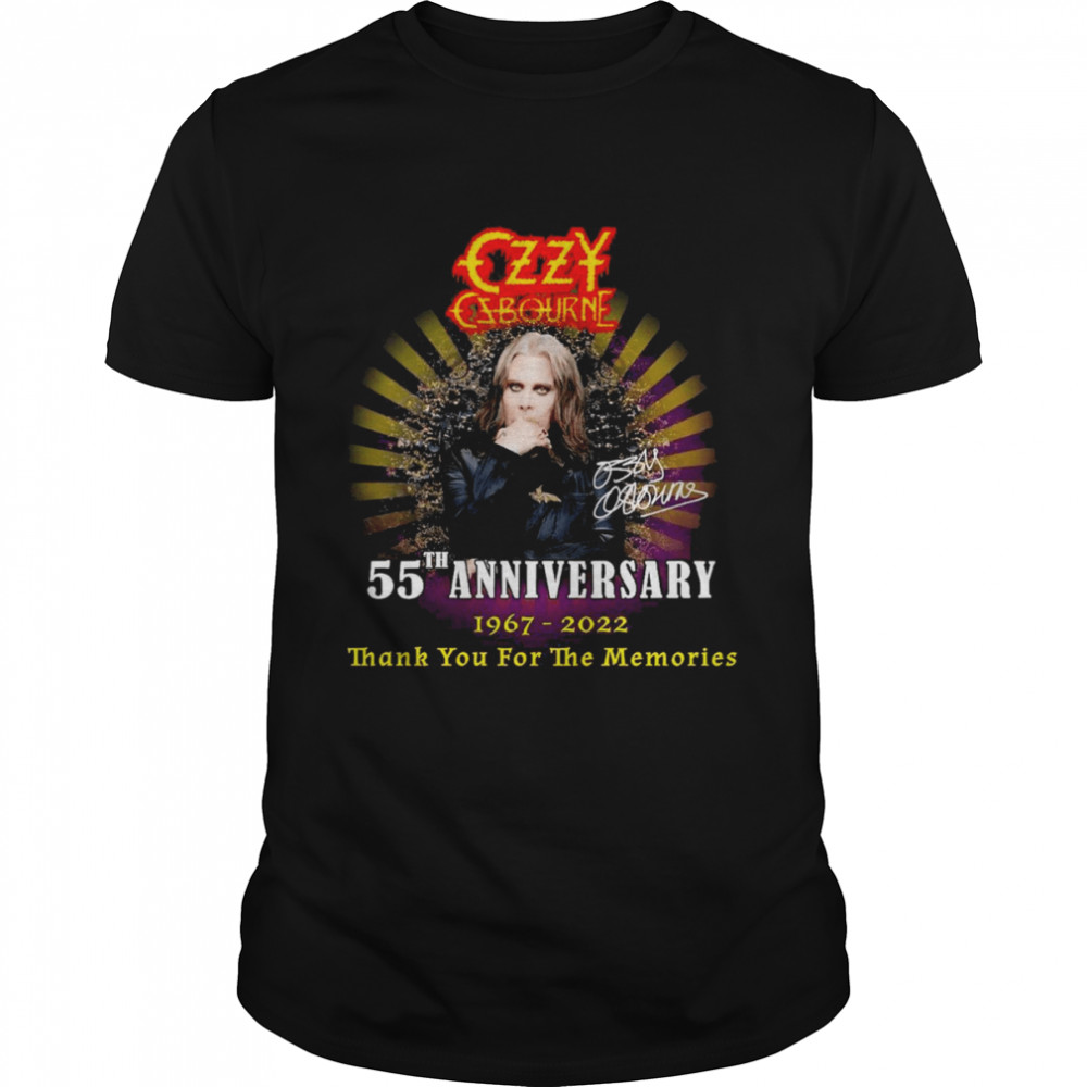 Ozzy Osbourne Signature 55th Anniversary 1967-2022 Thank You For The Memories Shirt