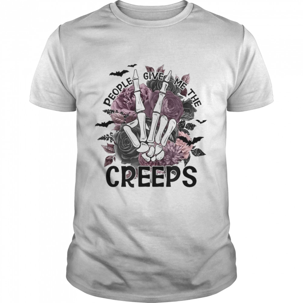 Peoples Gives mes Thes Creepss Halloweens Skeletons Hands Peaces T-Shirts