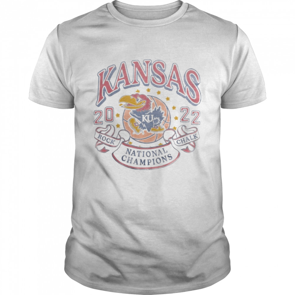 2022 KU Jayhawks National Champions Vintage White Unisex T-Shirts