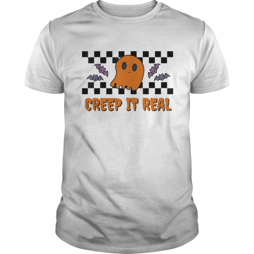 Halloween Ghost Checkerboard T-Shirt