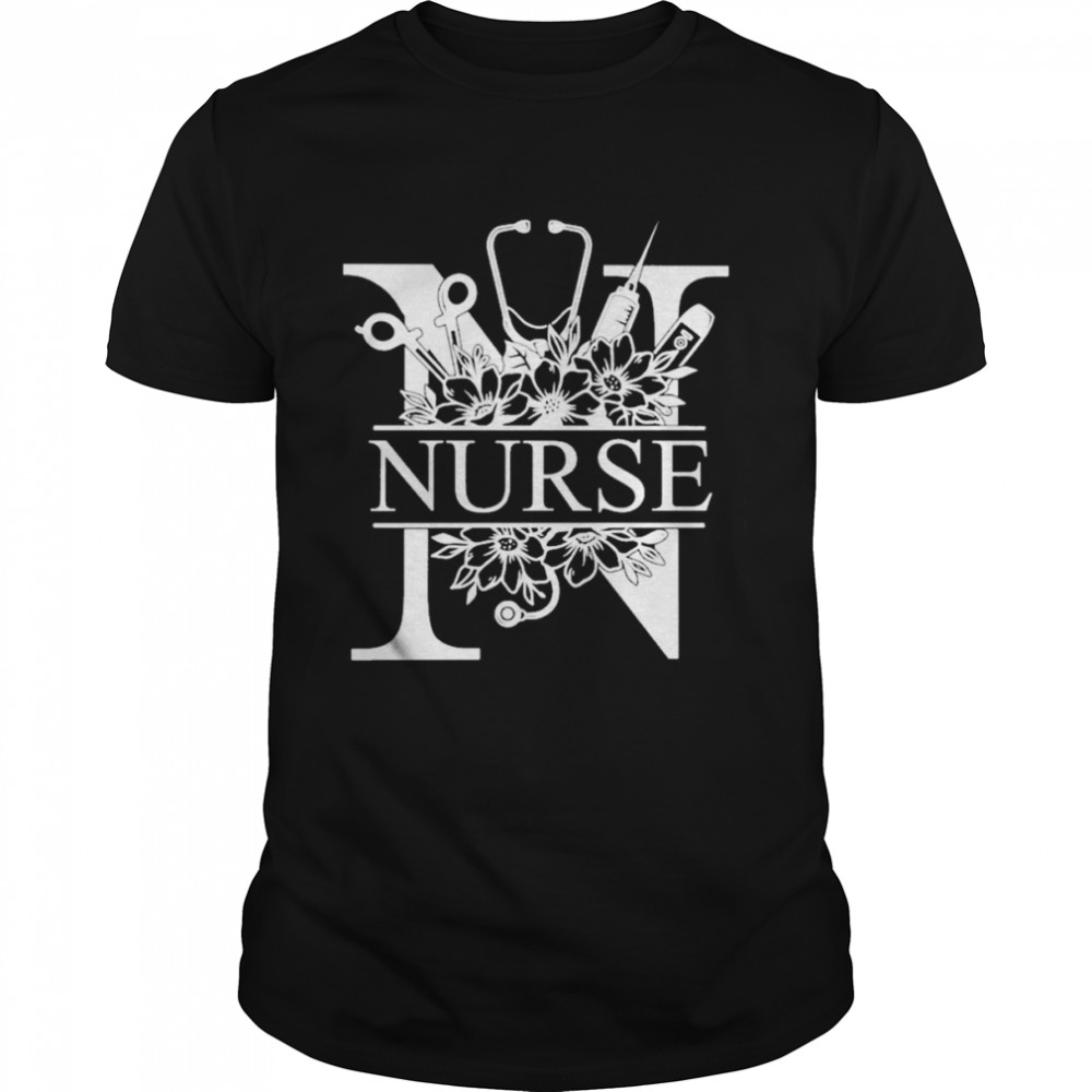 Nurse Split Floral Frame Nurse Shirts