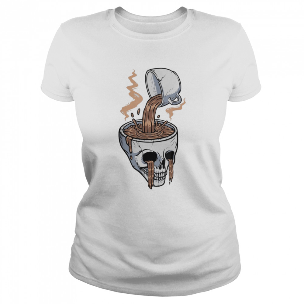 Horror Movies Skull Skeleton Coffee Halloween Costume T- Classic Women's T-shirt