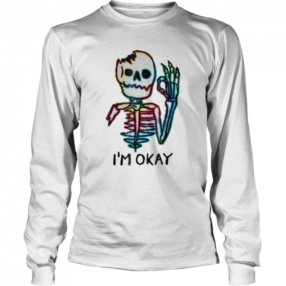 I’m Okay Tie Dye Fun Halloween Spooky Vibes T- Long Sleeved T-shirt