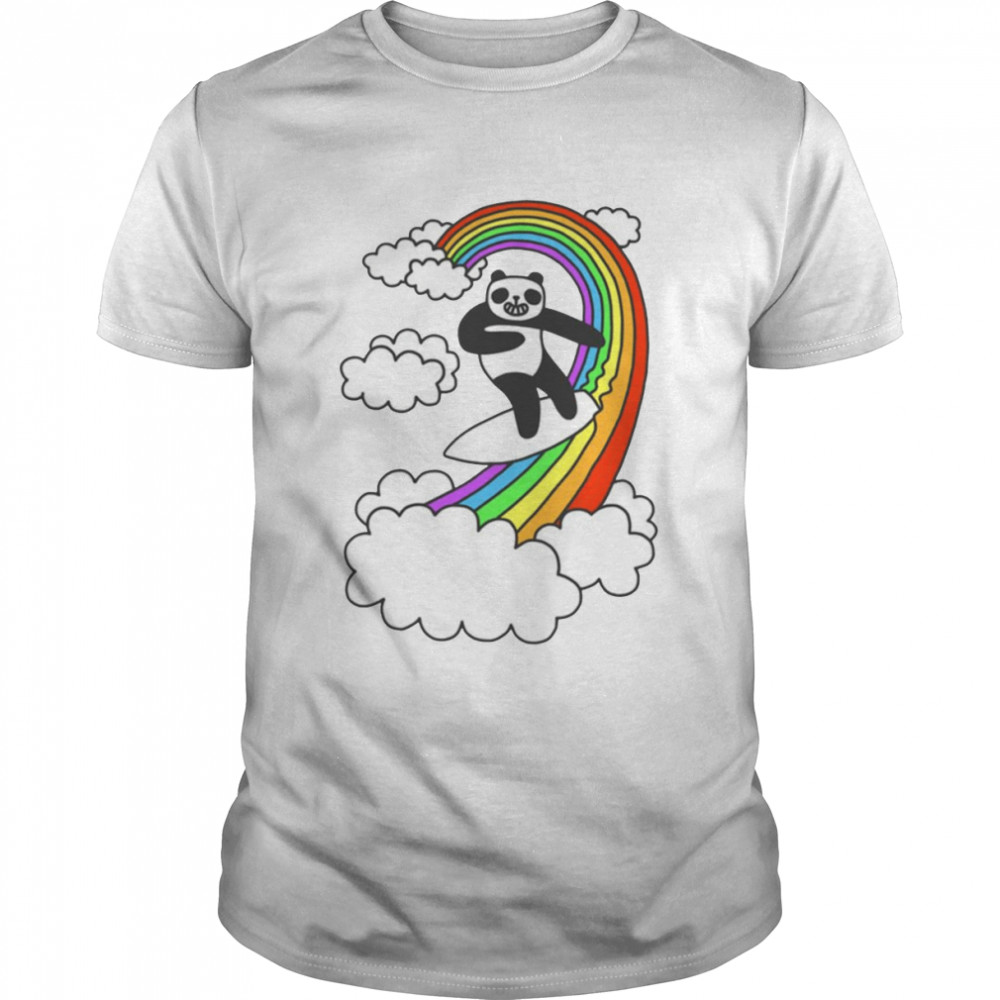 Pandas Surf Rainbows shirt