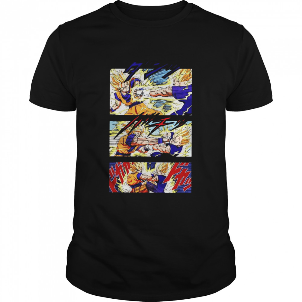 Comic Art Goku Vs Majin Vegeta Manga Page shirts