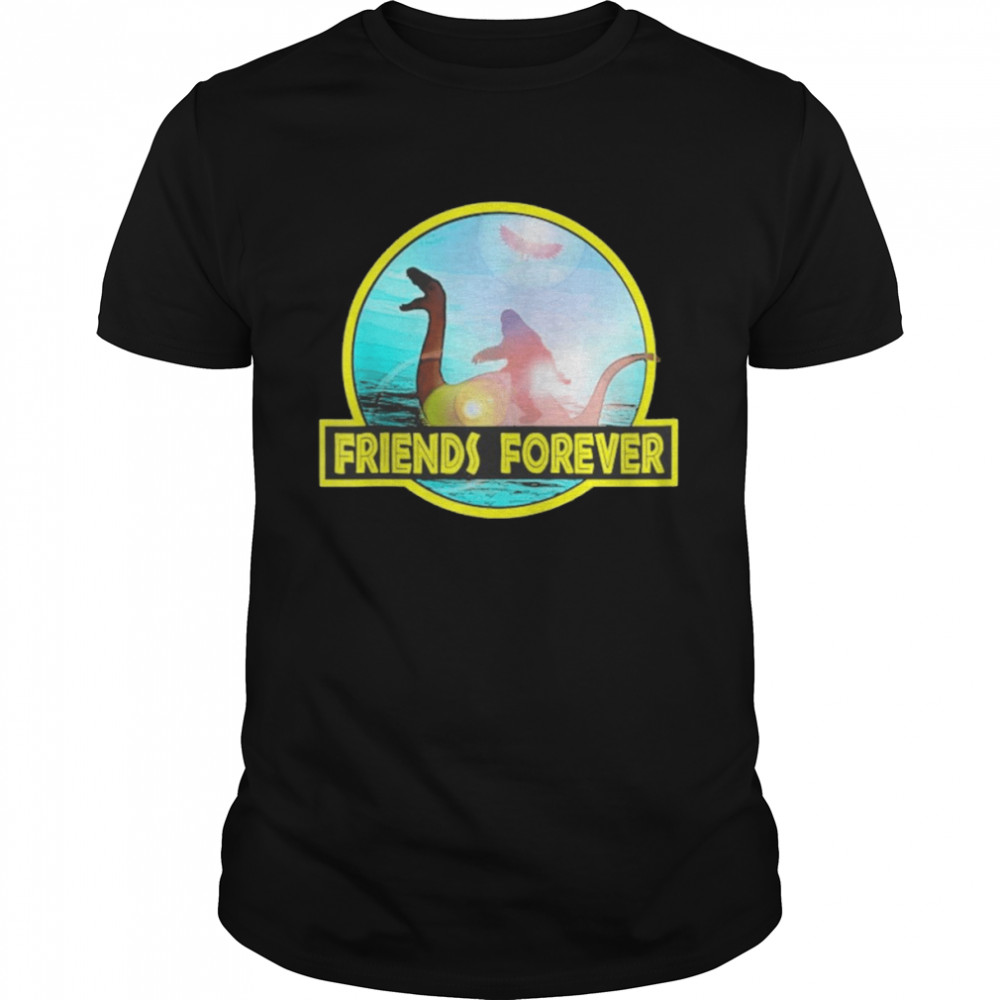 Friends Forever Mothman Bigfoot Nessie Mysterious Monsters Zip Shirts