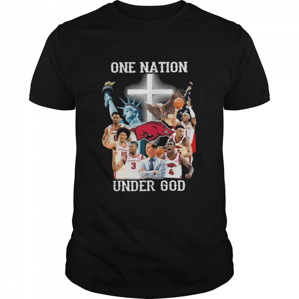 Arkansas Razorbacks One Nation Under God US Flag  Classic Men's T-shirt