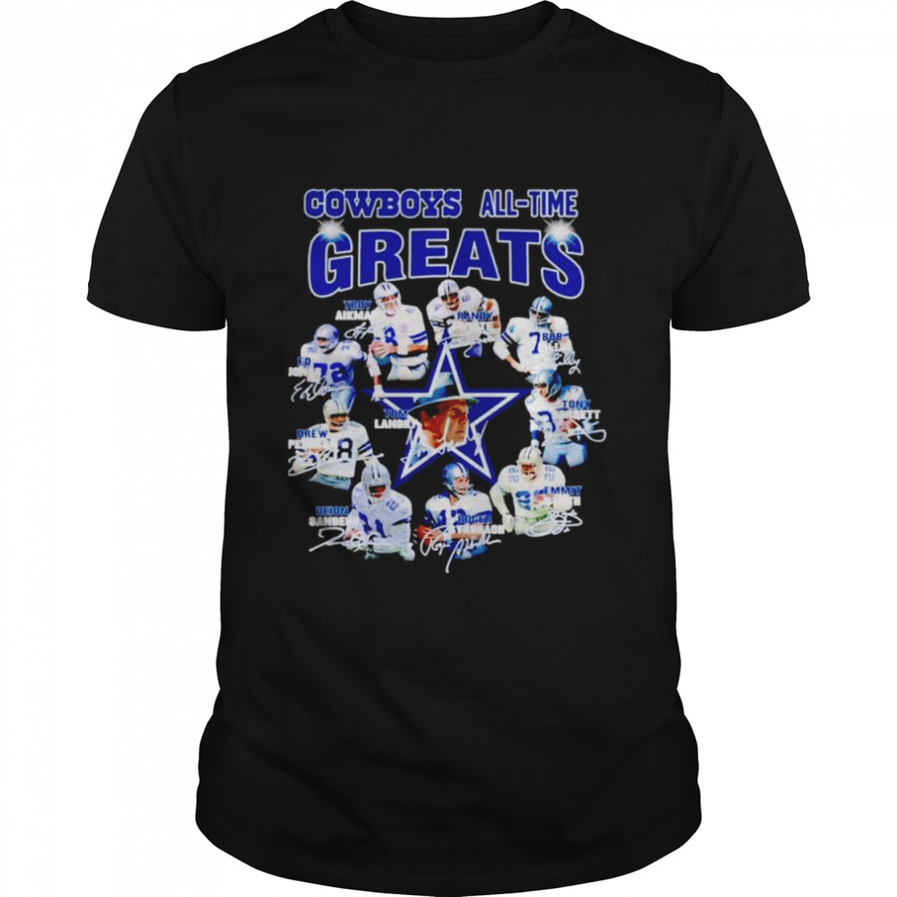 Dallass Cowboyss all-times greatss playerss signaturess shirts