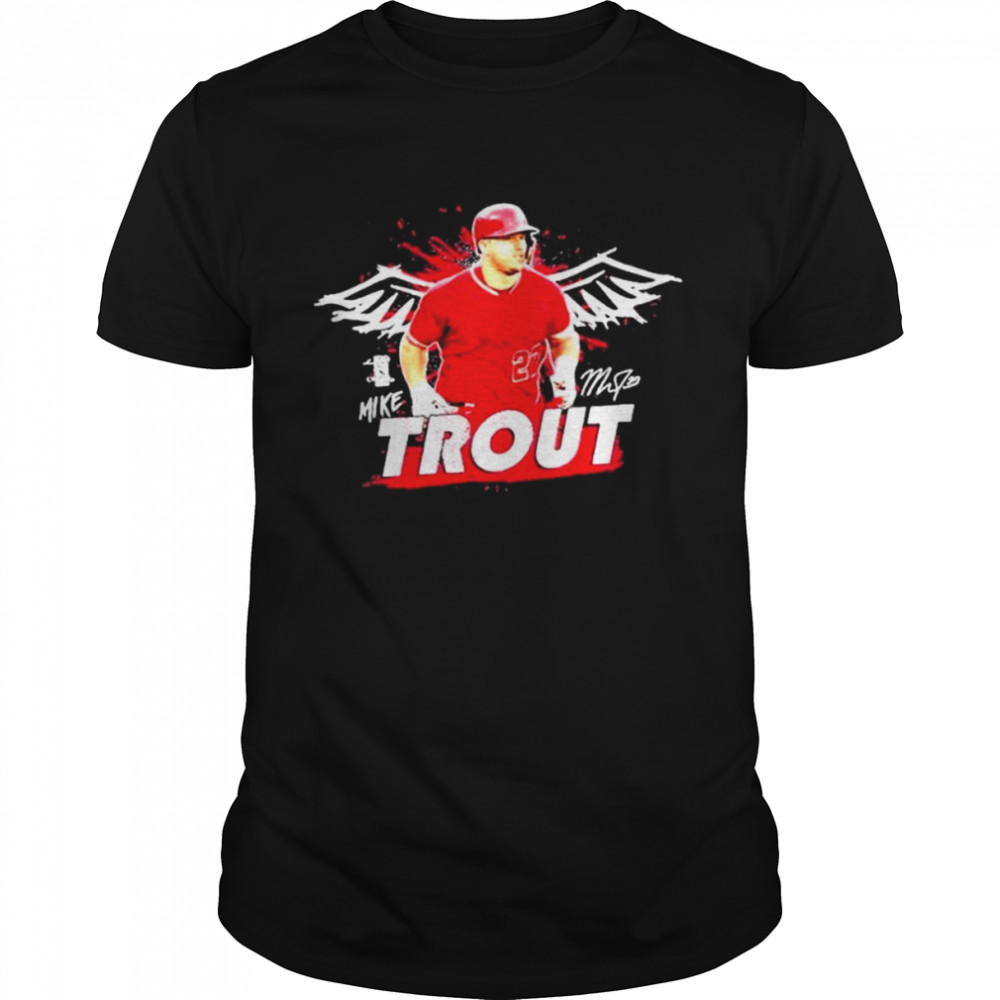 Mike Trout Art Los Angeles Angels Baseball Shirt