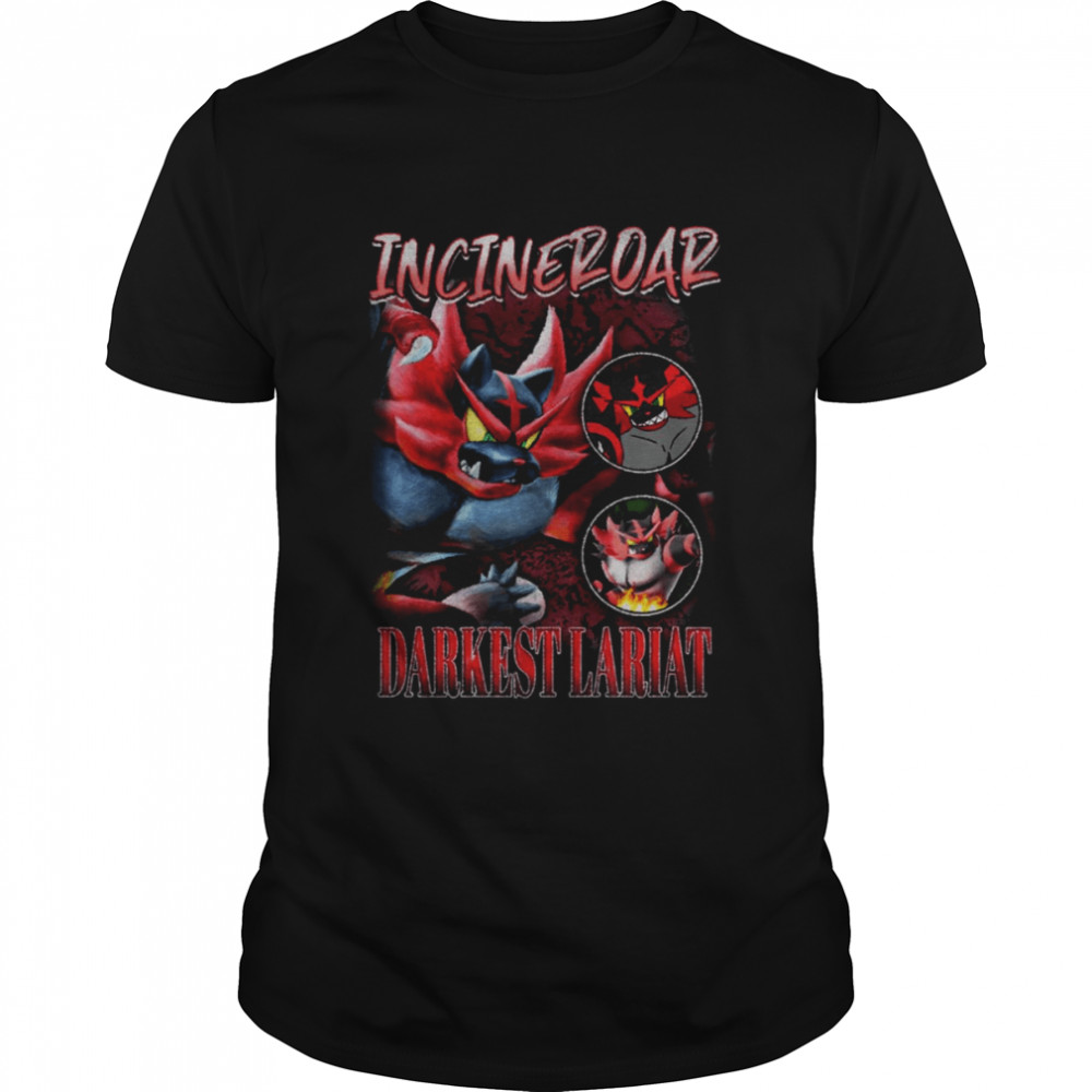 Incineroar Darkest Lariat Fire Wrestler Smash Bros Vintage shirts