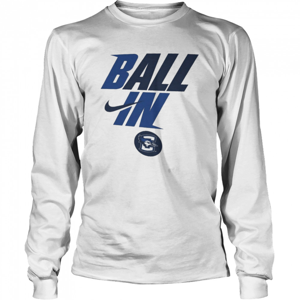 Nike Men’s Creighton Bluejays White 2022 Basketball BALL IN Bench T- Long Sleeved T-shirt