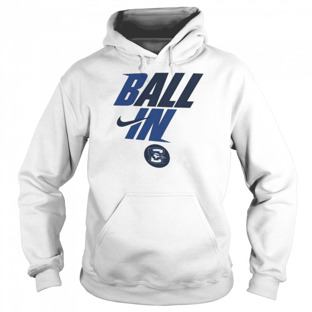 Nike Men’s Creighton Bluejays White 2022 Basketball BALL IN Bench T- Unisex Hoodie