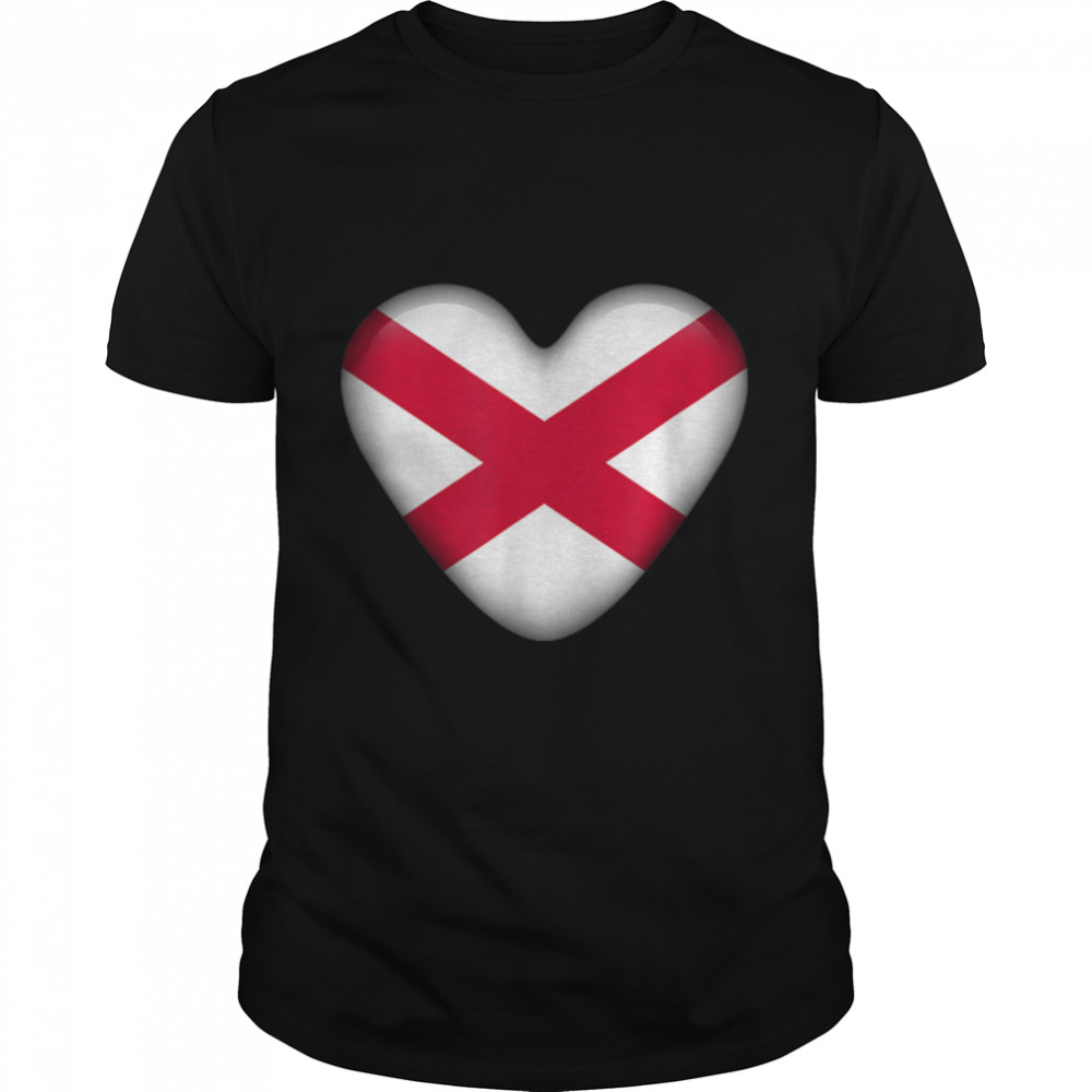 Northern Ireland Love Heart Country Flag T-Shirt B0B9SZ5XMVs