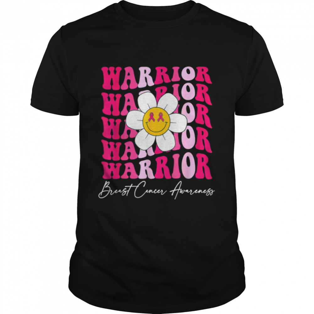 Retro Breast Cancer Warrior Daisy Breast Cancer Awareness T-Shirt B0B9SWZTNLs