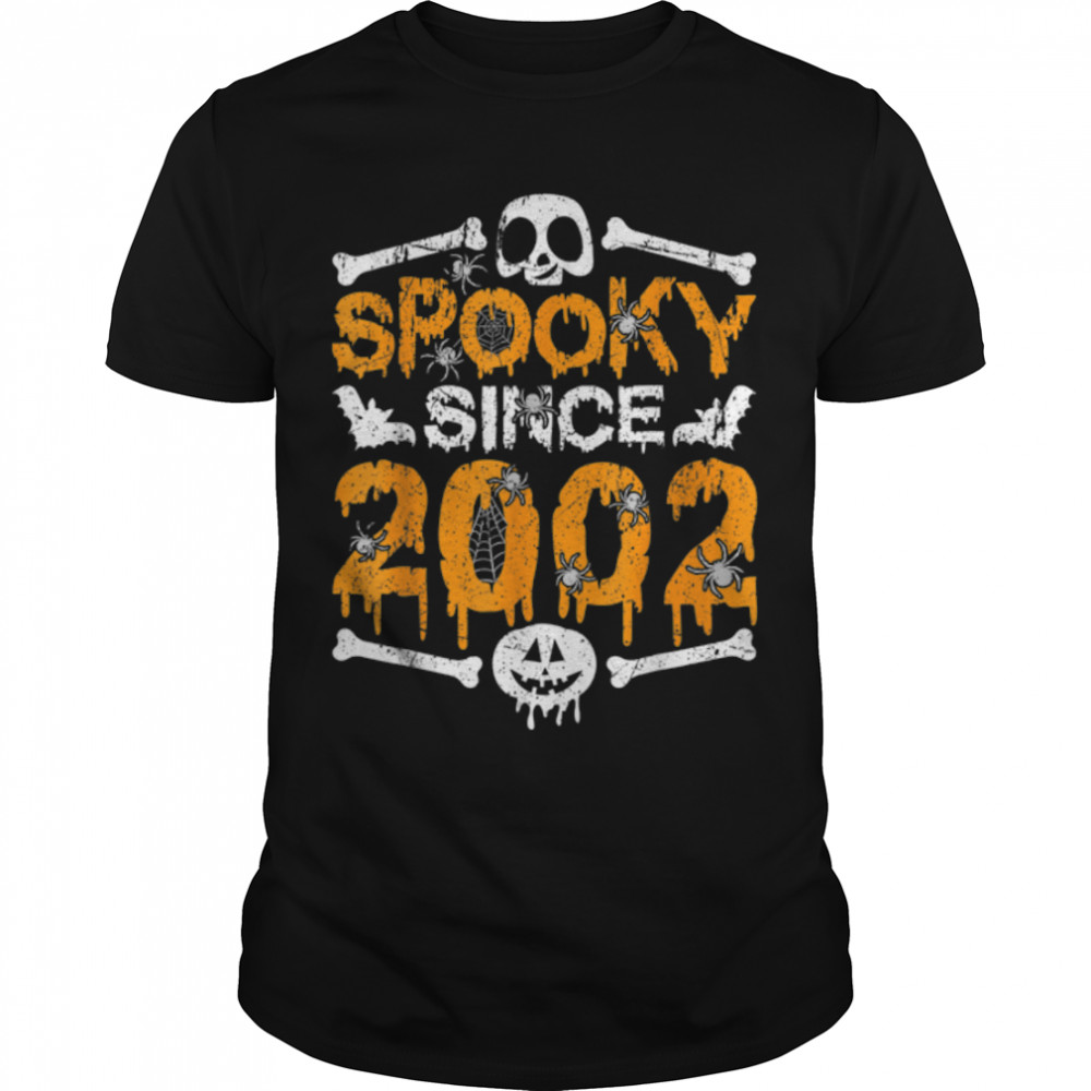 Spookys Sinces 2002s Scarys Skeletons 20ths Birthdays Halloweens T-Shirts B0B9SYHWKFs