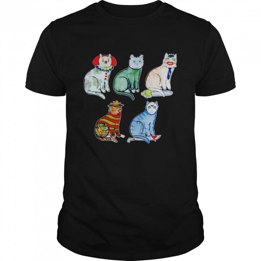 Cats horror characters mashup vintage shirts