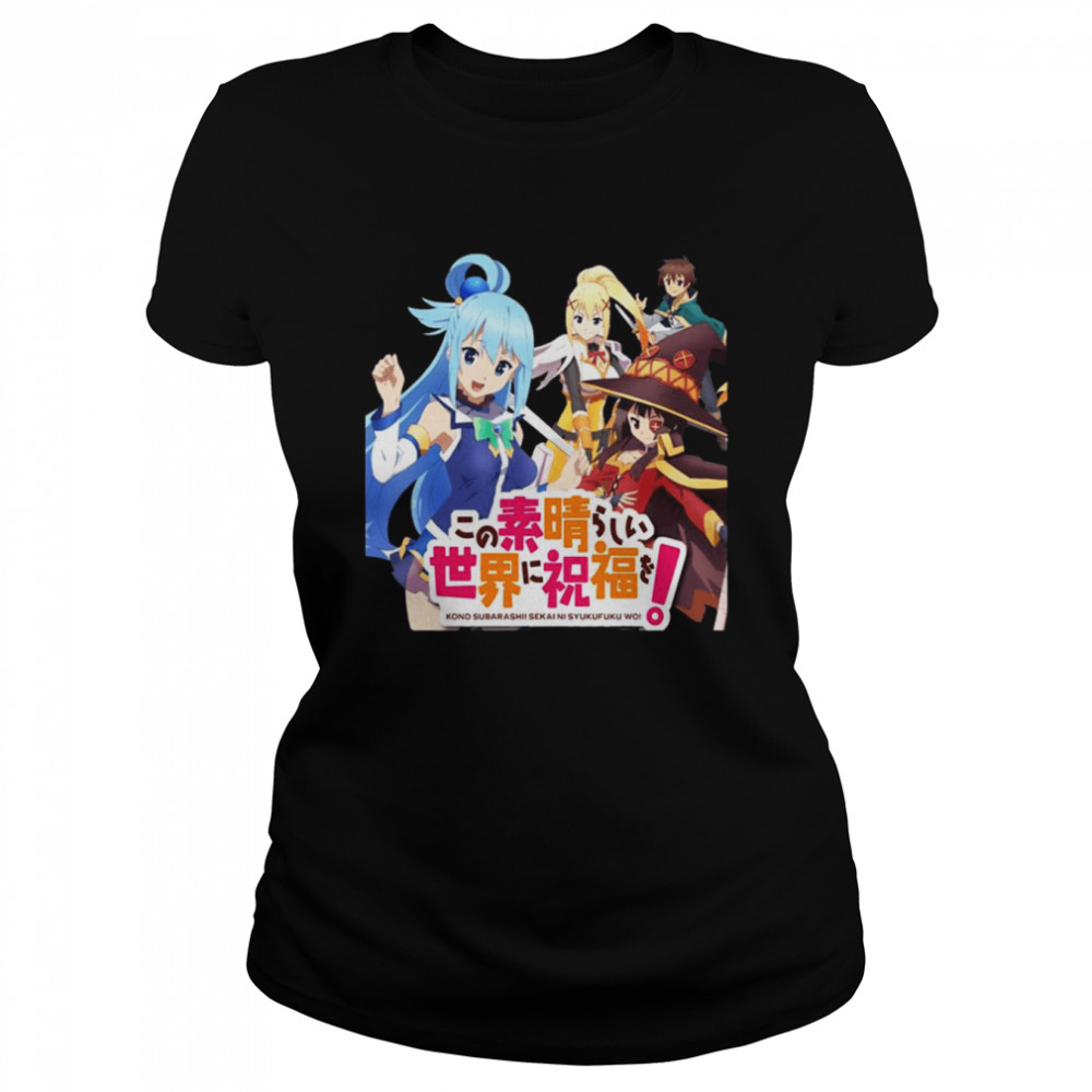 Japanese Konosuba Kono Subarashi Sekai Ni Syukufuku Woi shirt Classic Women's T-shirt