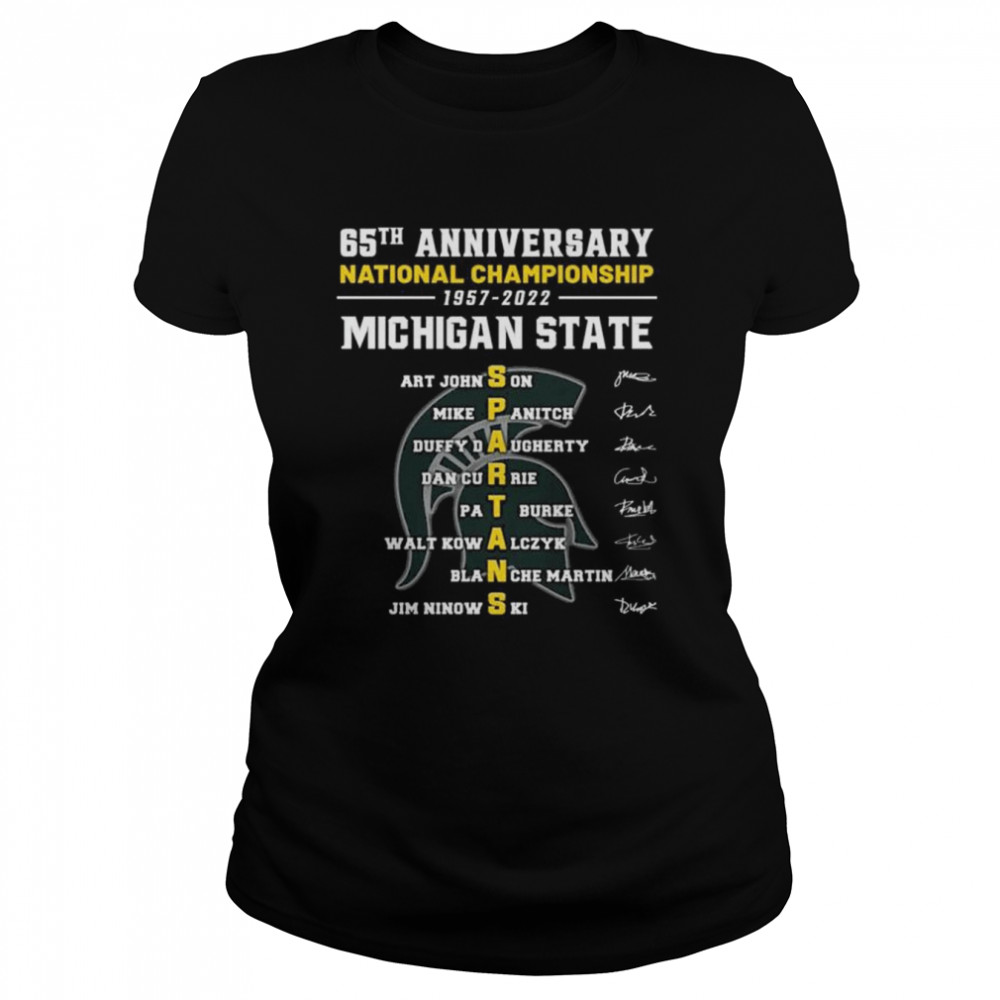 Michigan State 65th anniversary National Champions 1957 2022 signatures shirt Classic Women's T-shirt