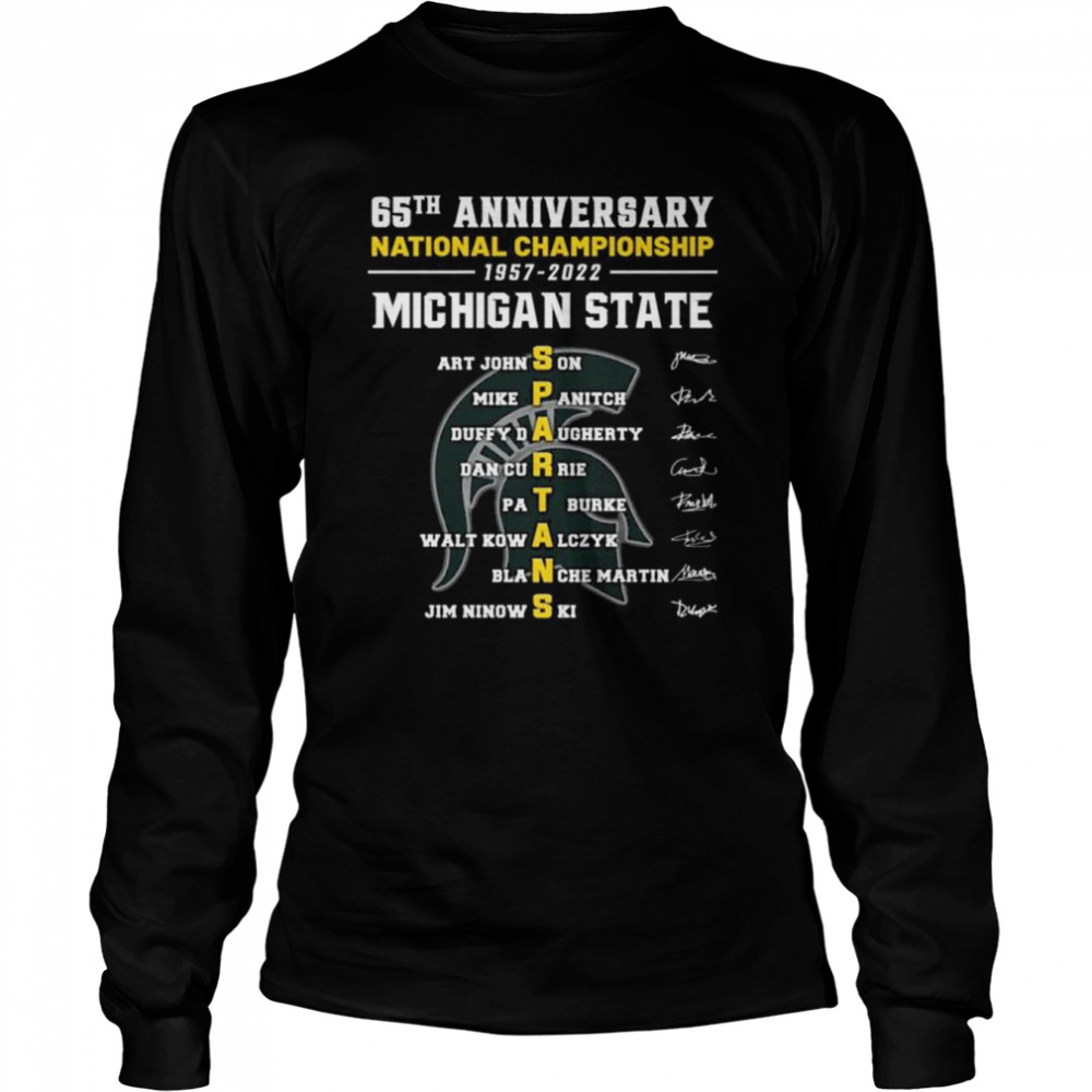 Michigan State 65th anniversary National Champions 1957 2022 signatures shirt Long Sleeved T-shirt