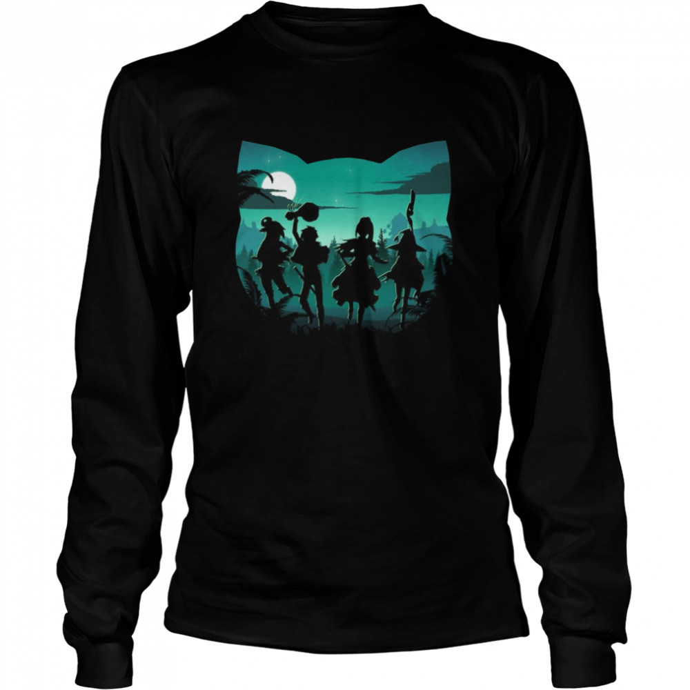 The Shadow Of Konosuba Characters Chomusuke Silhouette shirt Long Sleeved T-shirt