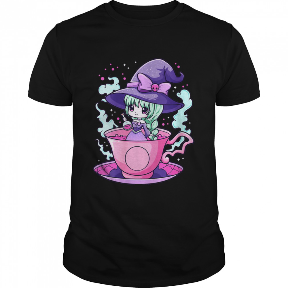 Pastel Goth Cute Creepy Witchy Girl Aesthetic Anime Girl shirts