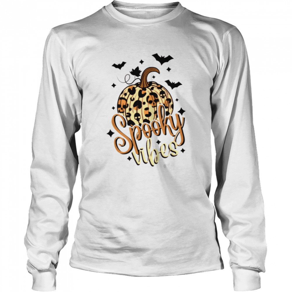 Spooky Vibes Halloween Leopard shirt Long Sleeved T-shirt
