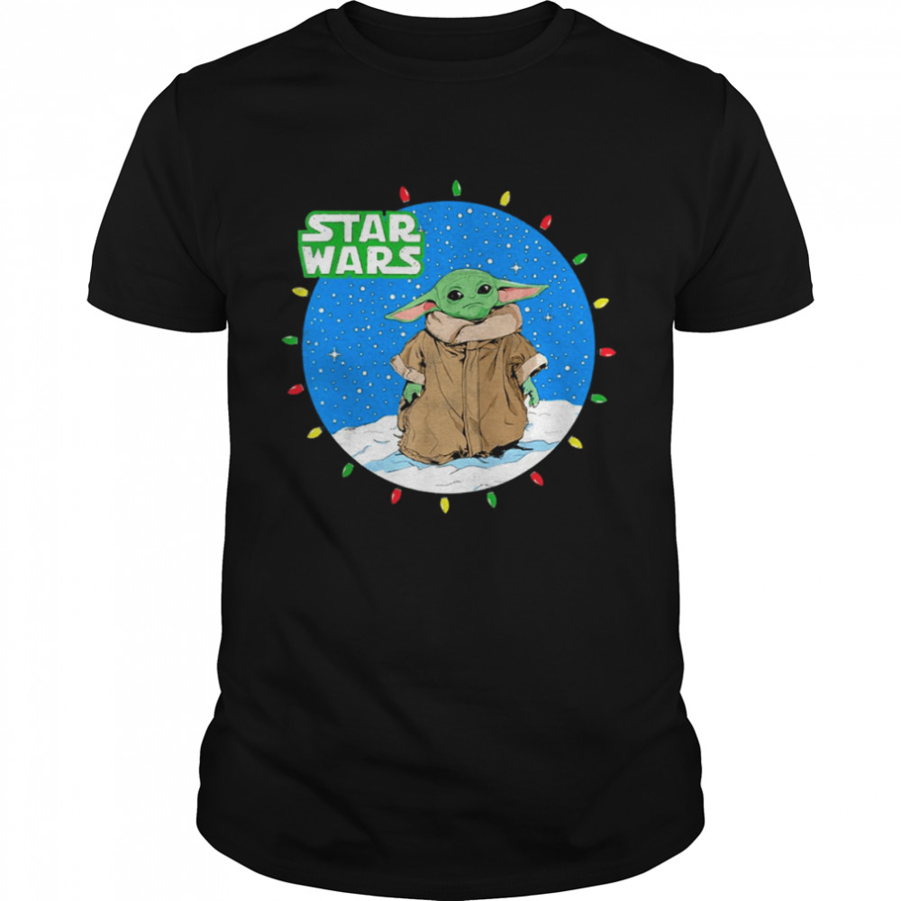 The Mandal Baby Yoda Christmas Lights Star Wars shirt