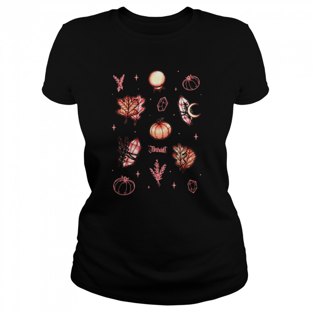 Autumn Magic Dark Halloween Pumpkin shirt Classic Women's T-shirt