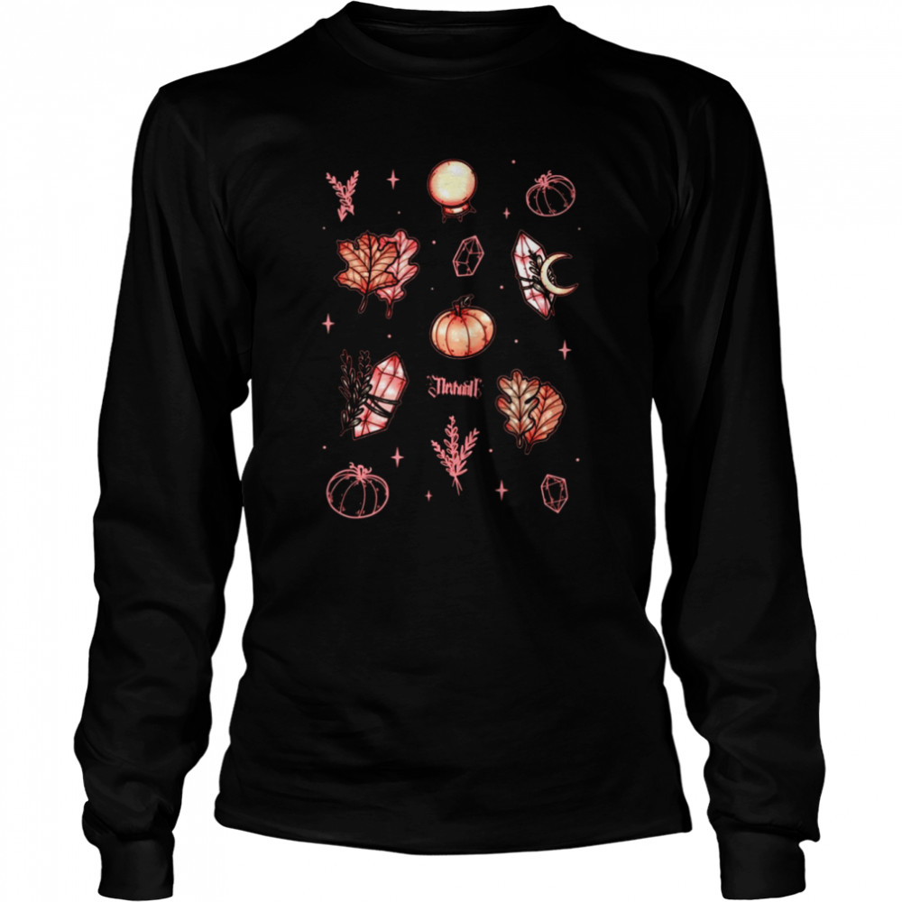 Autumn Magic Dark Halloween Pumpkin shirt Long Sleeved T-shirt