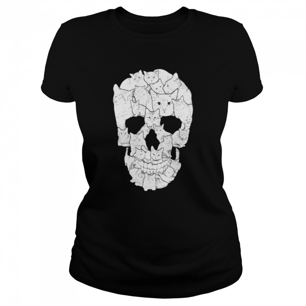 Cat Skull Happy Halloween shirt Classic Women's T-shirt