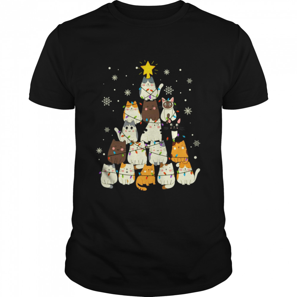 Meow Christmas Tree Cats Funny shirt Classic Men's T-shirt