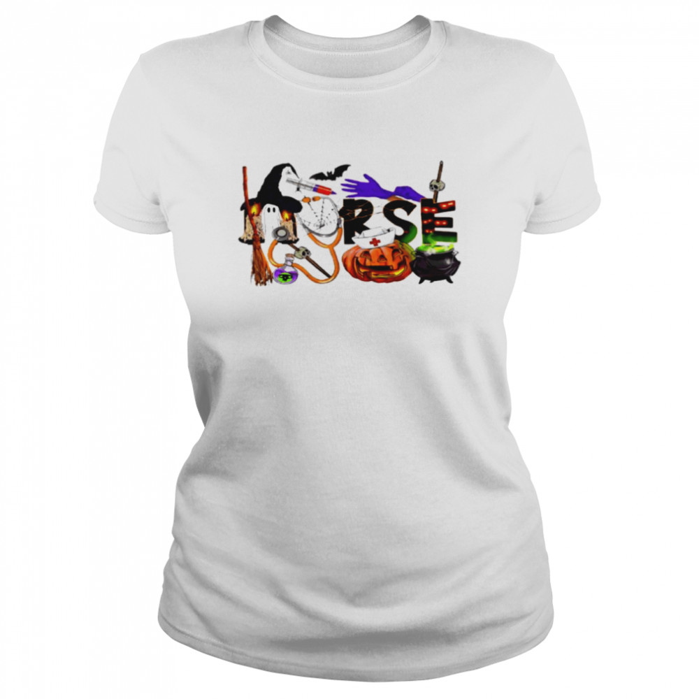 Nurse Nursing Cute Halloween Pattern shirt Classic Women's T-shirt