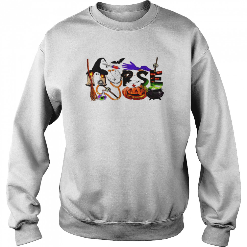 Nurse Nursing Cute Halloween Pattern shirt Unisex Sweatshirt