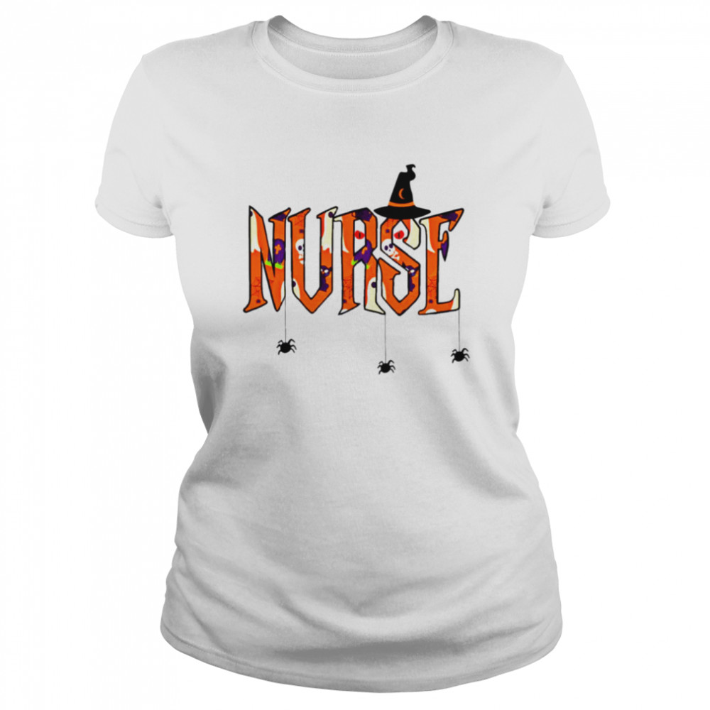 Nurse Nursing Cute Health Worker Halloween Pattern shirt Classic Women's T-shirt
