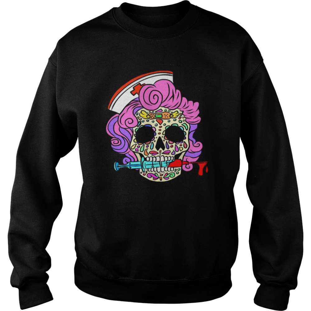 Skull Halloween Nurse Nursing Cute Design shirt Unisex Sweatshirt