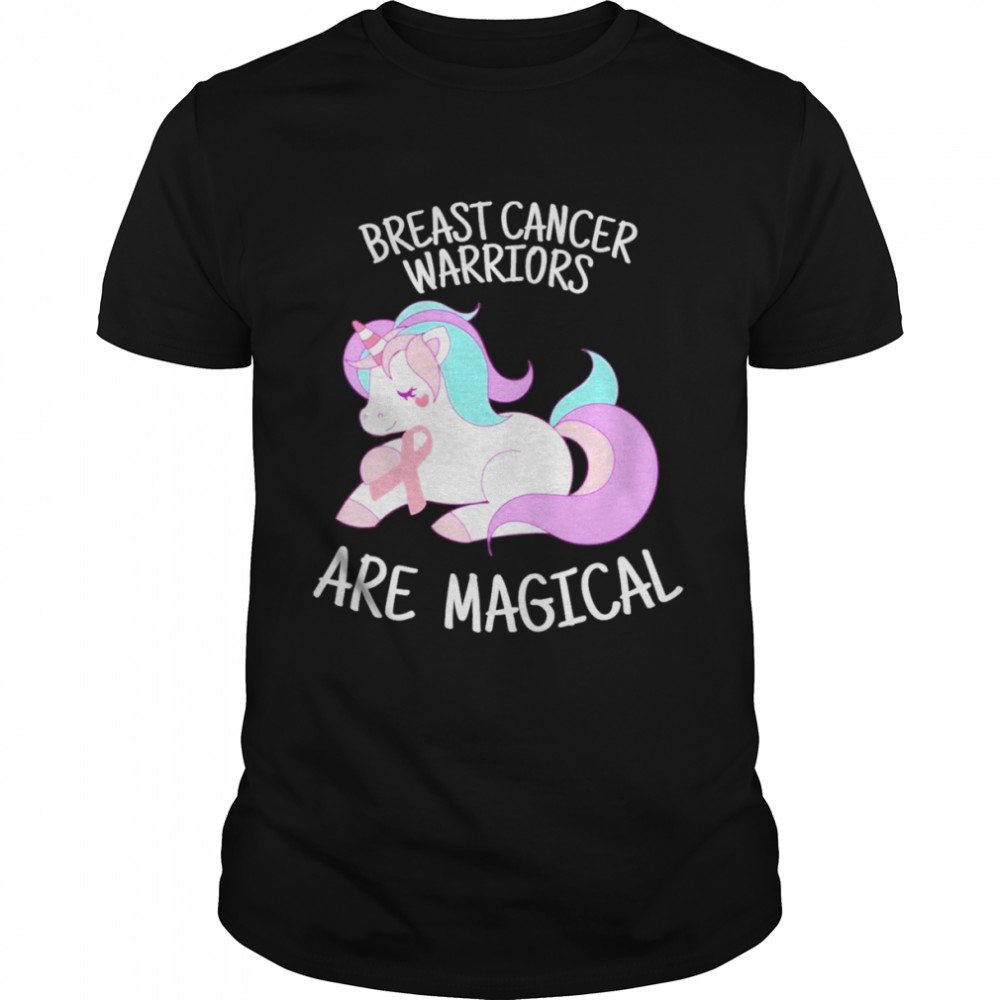 Unicorn Breast Cancer Warriors are Magical Art Breast Cancer Awareness Classic Men's T-shirt