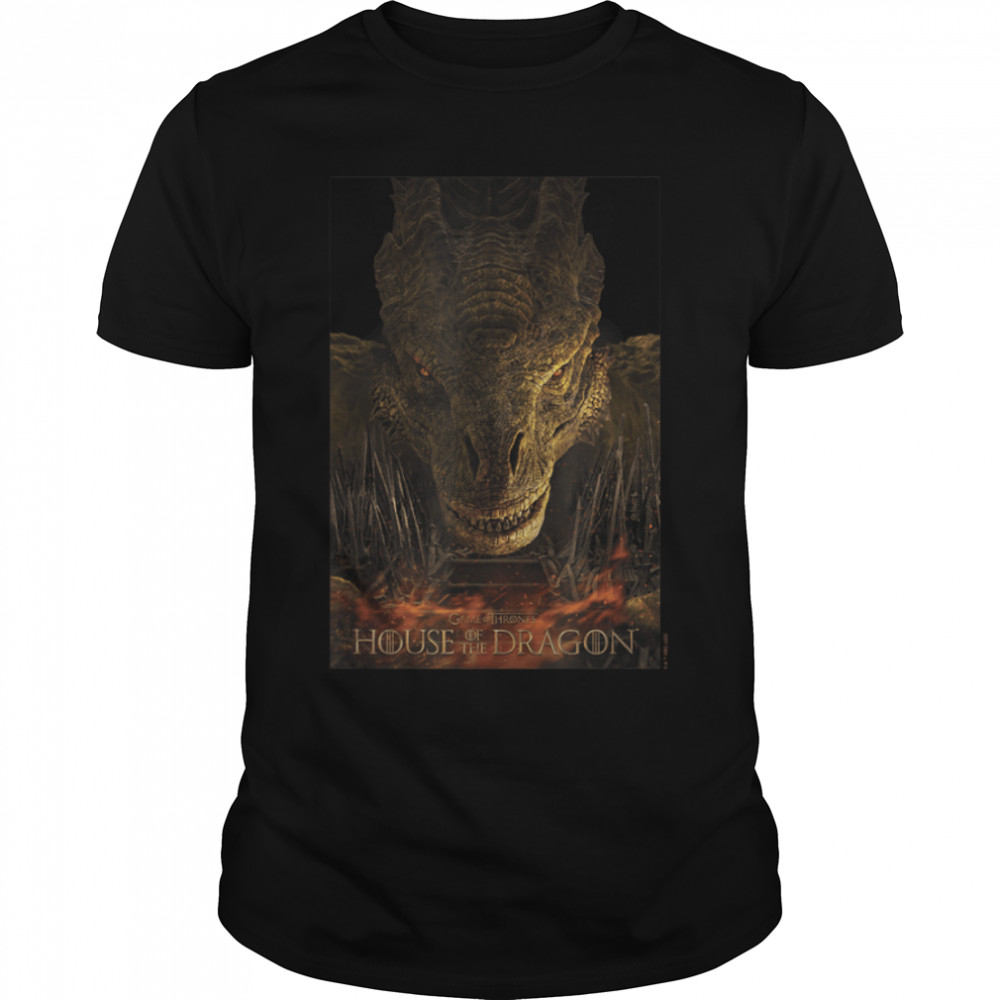 House of the Dragon Syrax Fire And Blood Poster T-Shirt B0BCJGPZSY