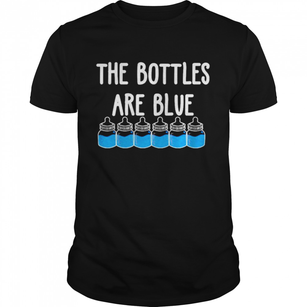 The bottles are blue shirts