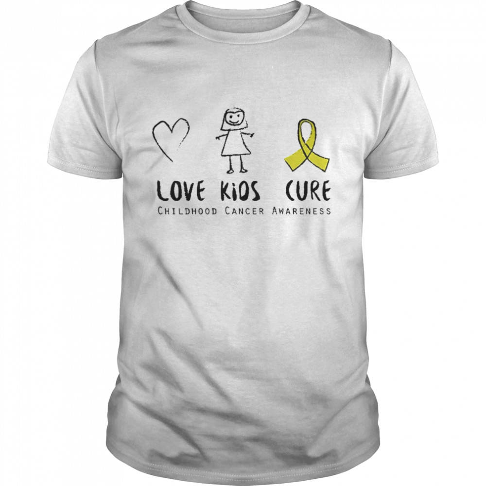 Love Kids Cure Childhood Cancer Awareness  Classic Men's T-shirt