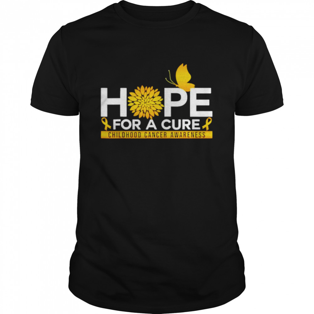 Hope for a cure childhood cancer awareness butterfly shirts
