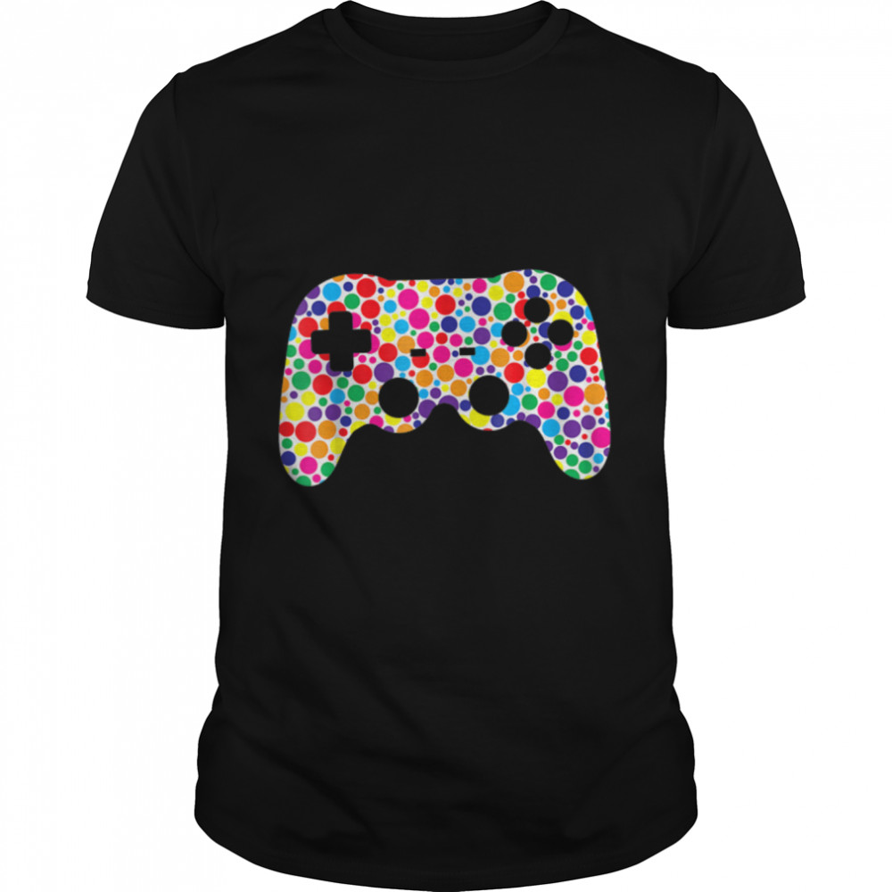Colorful Polka Dot Game Controller International Dot Day Kid T- B0BDHY1VQP Classic Men's T-shirt