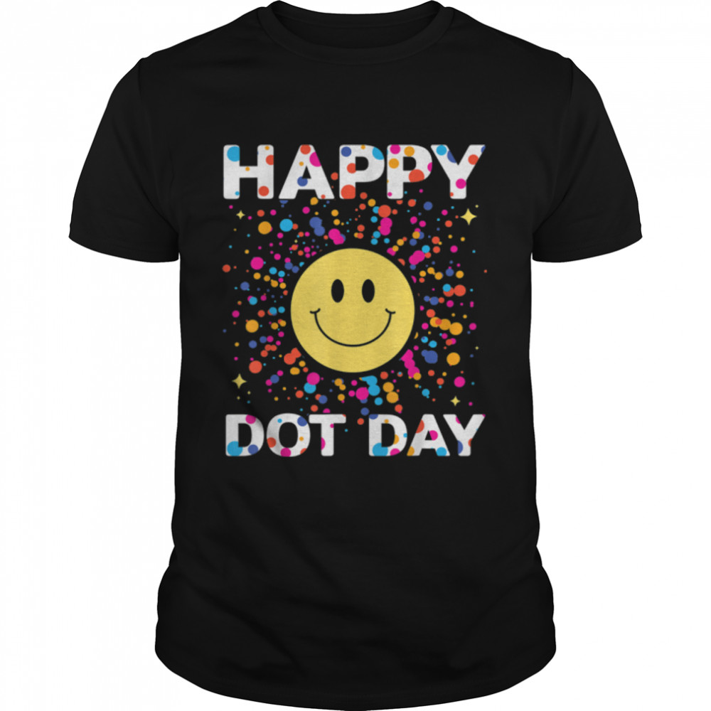 Happy Dot Day Colorful Rainbow Polka Dot Boys Girls Youth T-Shirt B0BDTTLRL8s