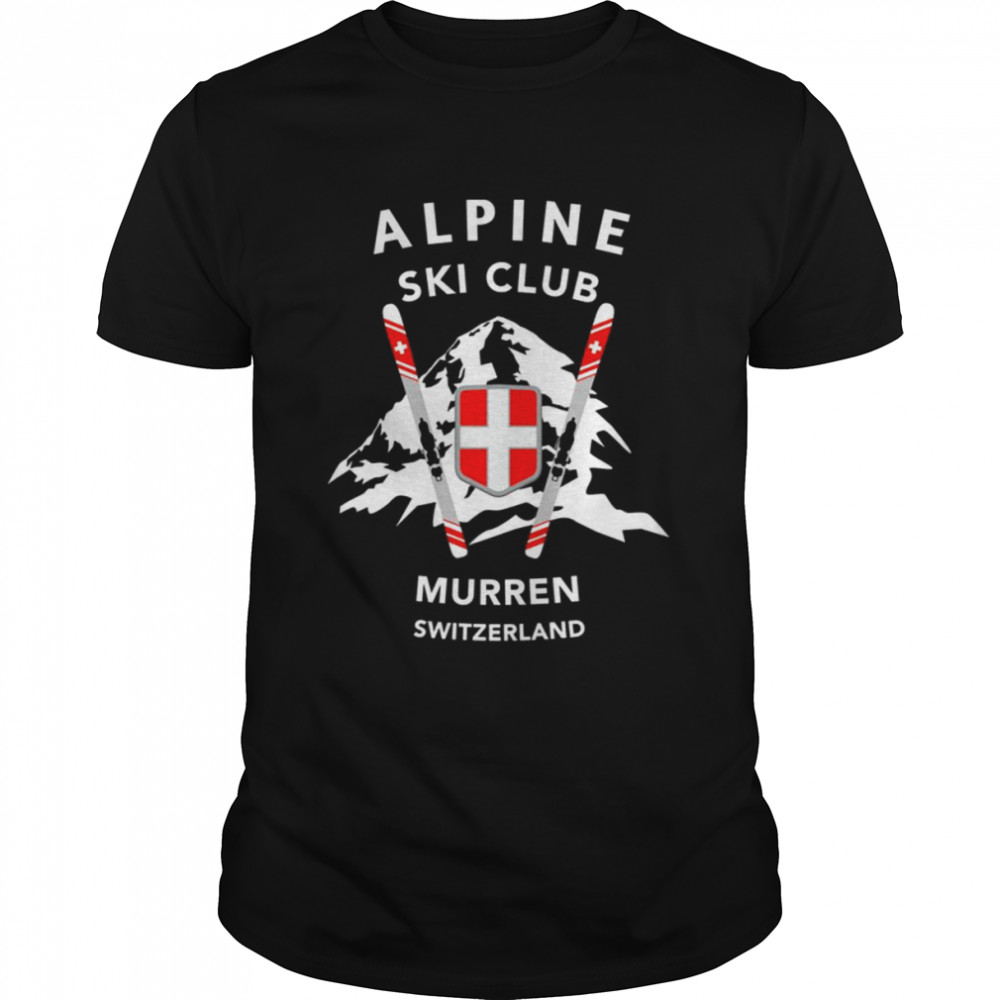 Skiiing Murren Skiers Alps Switzerland shirt Classic Men's T-shirt