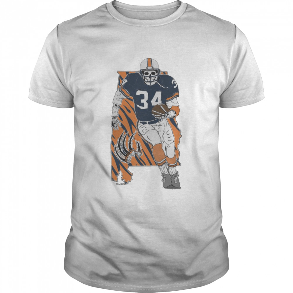 Skeleton Bo Jackson Auburn Tigers football shirt