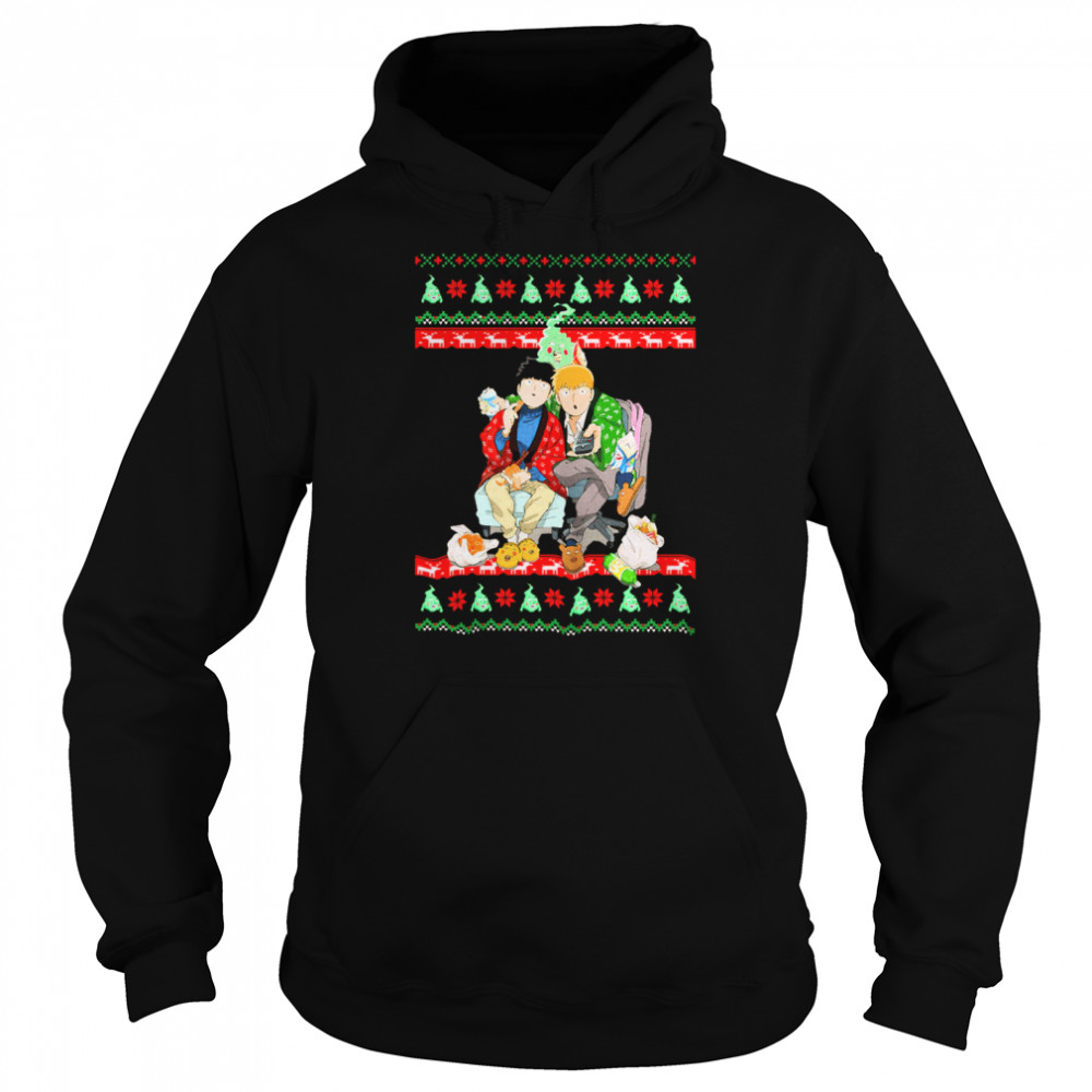 Mob Psycho 100 Christmas Shigeo And Arataka Christmas Anime shirt Unisex Hoodie